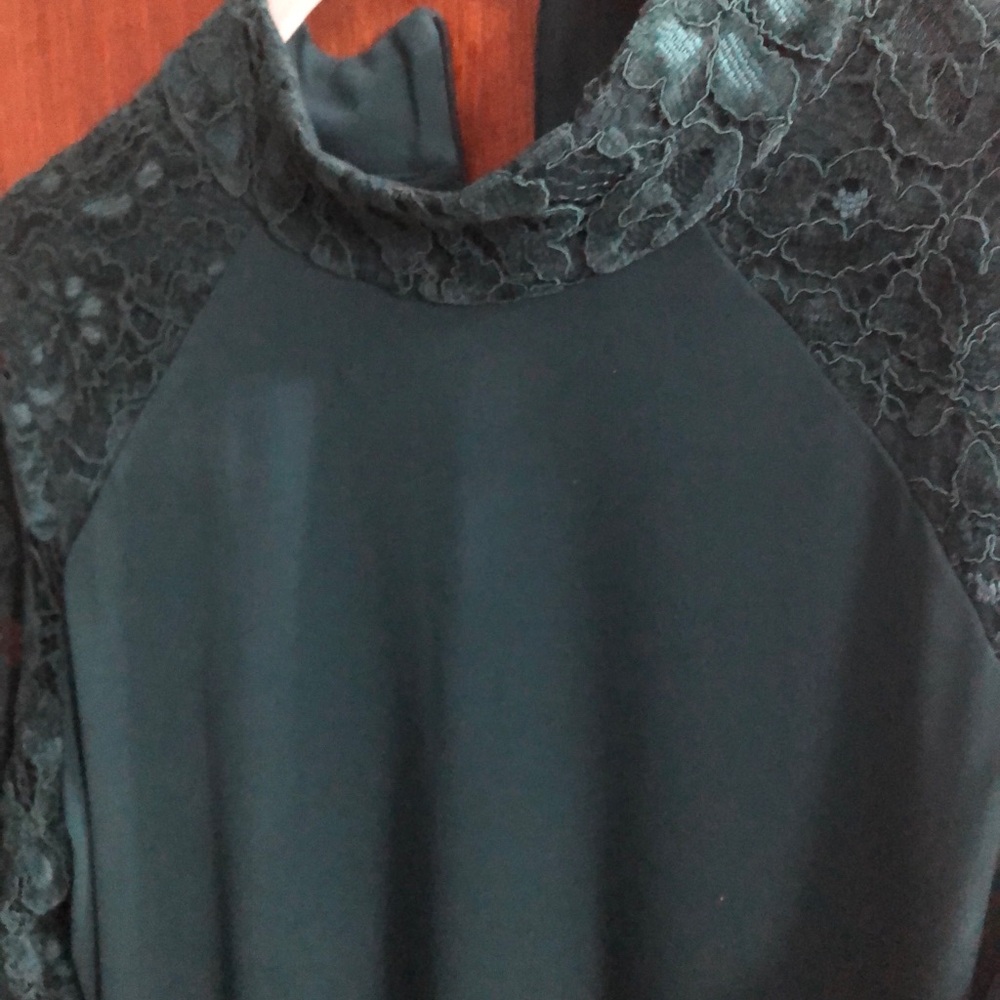 Susan Graver Dark Green Lace Blouses